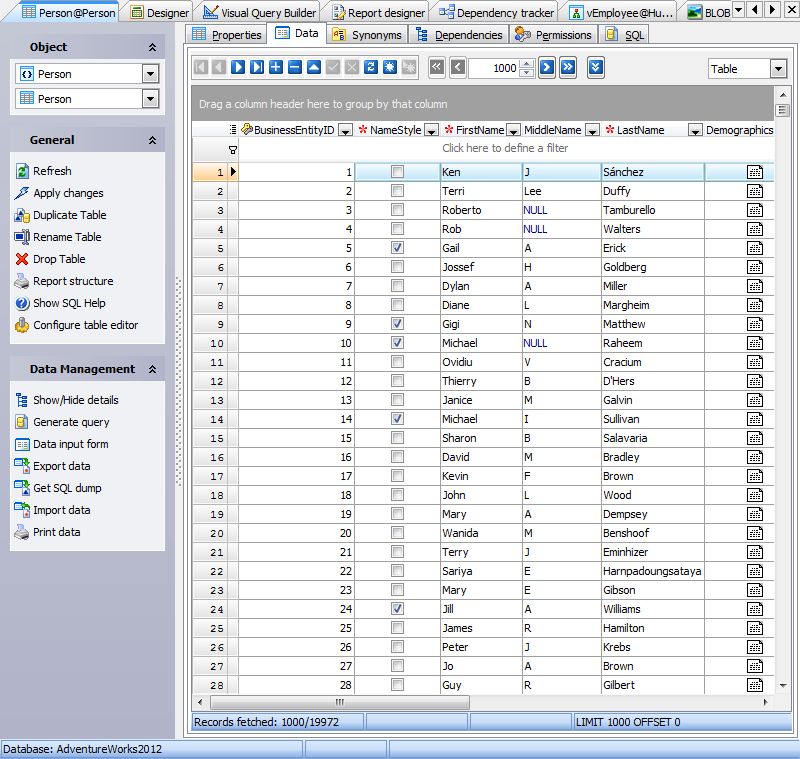 Tabbed Interface