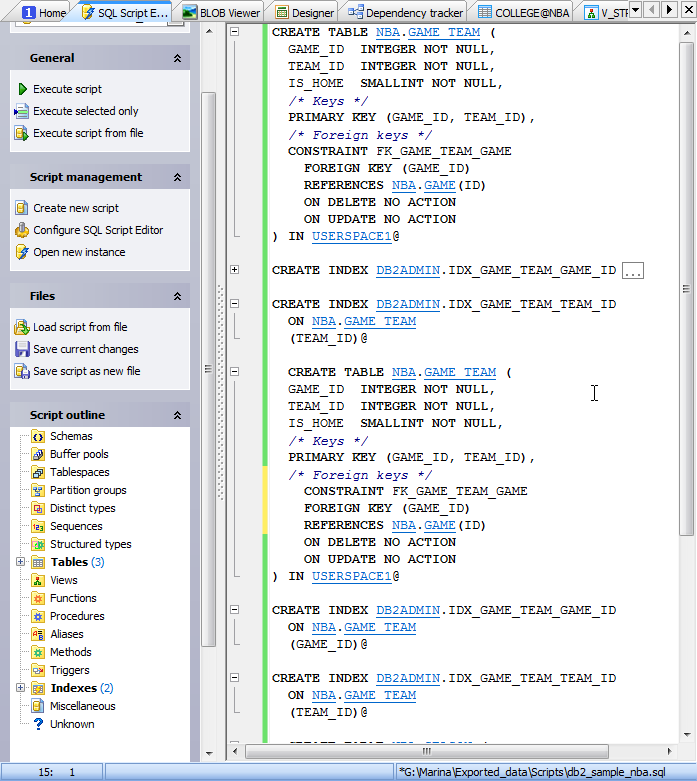 SQL Script Editor