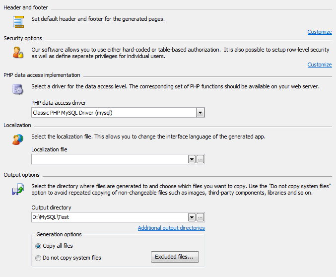 Advanced Generation Options