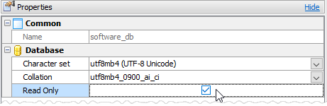 Database editor: Read only option