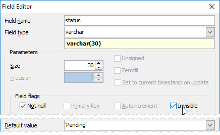 Field Editor: Invisible property