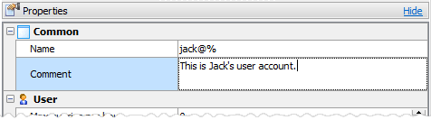 User editor: Comment